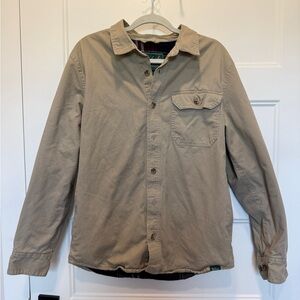 Woolrich Green Label Lined Shirt Jacket Khaki Tan Button Up Men’s